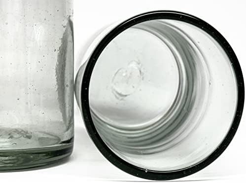 18 oz Hand Blown Mexican Drinking Glasses - Set of 6 tumblers, 18 fl oz each, Clear - Image 4