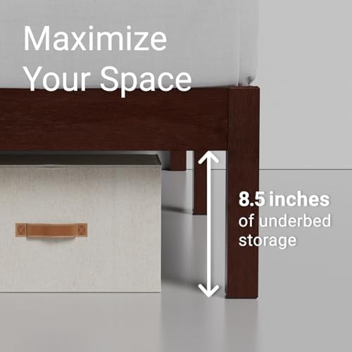 LIFEMENT Classic Wood Platform Bed Frame with Headboard, Essential, Noise Free, Under Bed Storage, No Box Spring Needed, Easy Assembly (Walnut, Full) - Image 6