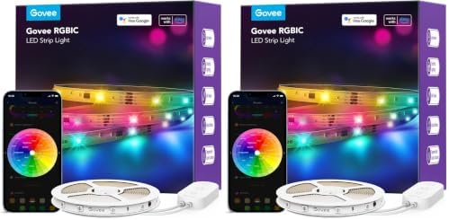 Govee 32.8ft RGBIC LED Strip Lights, Compatible with Alexa and Google Assistant (Pack of 2) by Unknown
