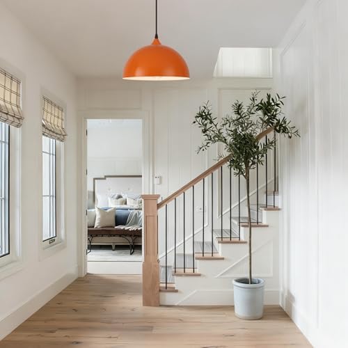 Orange Pendant Lights, 11.8" Kitchen Pendant Light 3 Pack, Industrial Pendant Light Fixtures for Kitchen Island, Farmhouse Pendant Lighting for Bedroom, Living Room, Cafe, Bar, Hallway - Image 7