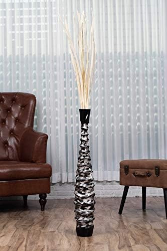 Leewadee Large Floor Vase 34 inches Mango Wood for Pampas Grass, Dried Flowers - Image 2