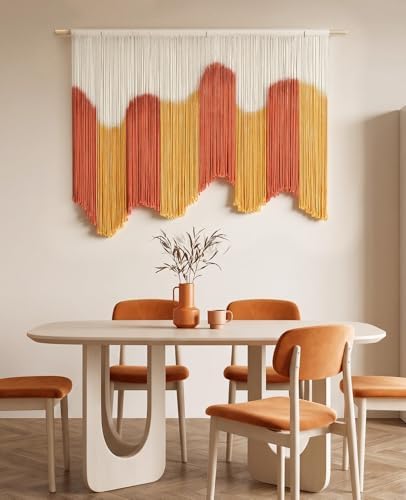 Tempospark Large Macrame Wall Hanging 59" x 39", Handmade Dip-Dyed Macrame Wall Art Tapestry, Boho Wall Hanging for Bedroom Above Bed, Living Room, Apartment, Entryways Decor - Image 4