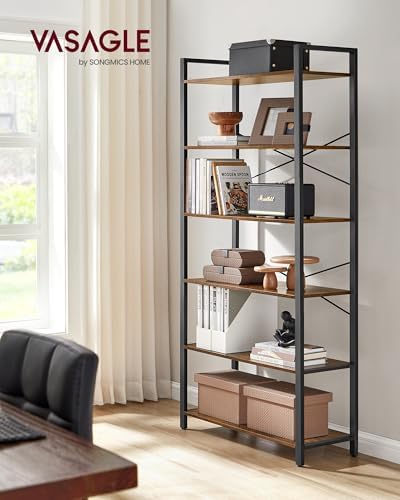 VASAGLE 6-Tier Bookshelf, Bookcase with Shelves, Storage Shelf, Living Room - Image 2