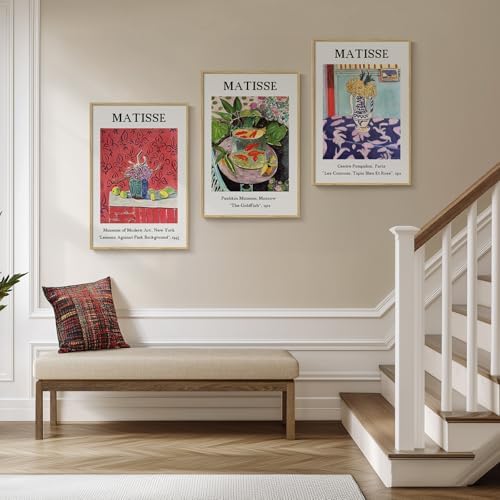 Framed Matisse Wall Art for Living Room, Large 3 Pieces Famous Paintings Colorful Canvas Artwork for Walls, Vintage Botanical Floral Pictures Prints for Bedroom Hallway Home Office Wall Decor 16x24 - Image 4
