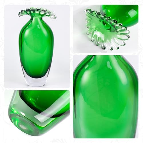 KAMMAK Glass Vase,Colored Hand Blown Decorative Vase - Image 5