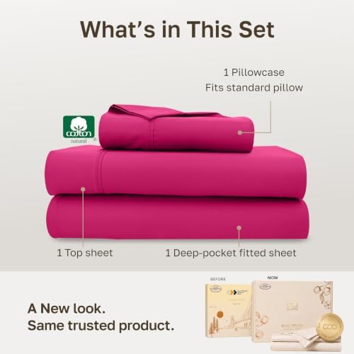 California Design Den Soft 100% Cotton Twin XL Bed Sheets Set, 3 Pcs - Image 3
