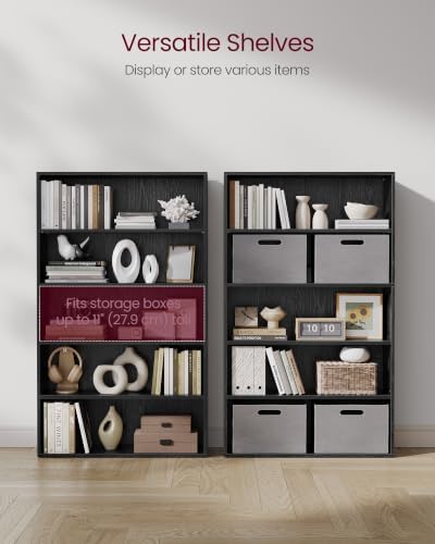 VASAGLE 5-Tier Bookshelf, Storage Organizer, 9.4 x 31.5 x 52.5 Inches - Image 5