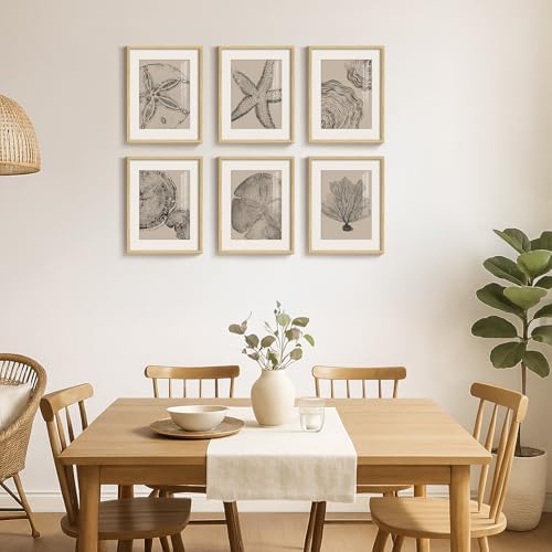 Framed Black and Beige Neutral Abstract Wall Art for Living Room, 6 Piece - Image 4