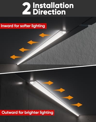 Shine Decor Under Cabinet Lighting Strip, Free Cuttable LED Silicone Neon Rope Hardwired 24V Anti-Glare Bright Cozy 756 Lumen for Indoor, Adhesive White Shell 6000K Cool 36” UL Certified, No Adapter - Image 3