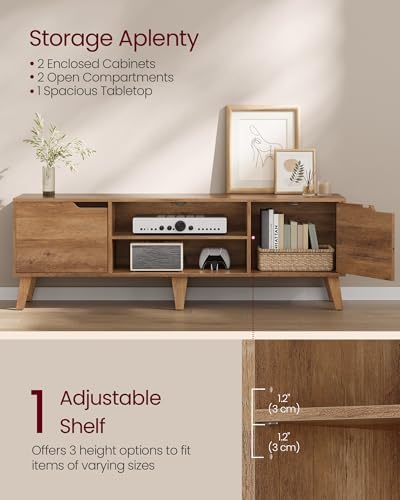 VASAGLE TV Stand with Power Outlet, Entertainment Center with LED Light - Image 5