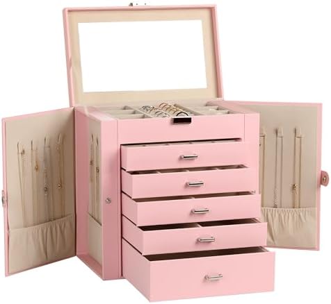 Frebeauty 6-Layer Jewelry Box for Women,Large Jewelry Organizer with Drawer by Frebeauty