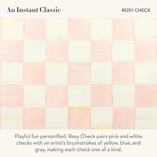 MACKENZIE-CHILDS Enamel Tall Vase, Pink-and-White Rosy Check - Image 3