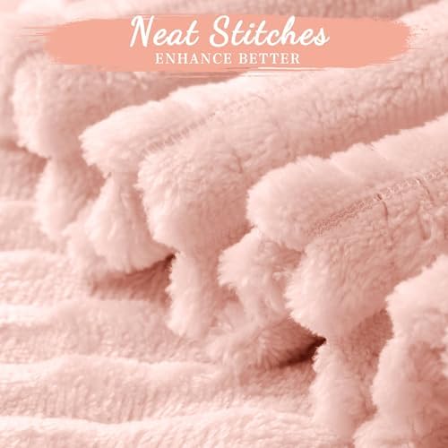 Buryeah 12 Pcs Flannel Blankets Bulk,Fall Outdoor Wedding, Pastel Pink - Image 3