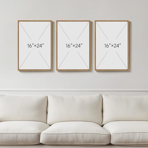 Framed 3 Piece Neutral Floral Botanical Wall Art for Living Room, 16x24 In - Image 3