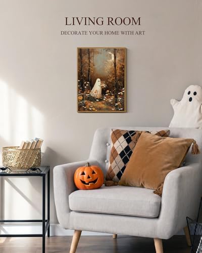 InSimSea Halloween Ghosts Wall Art Decor, Fall Vintage Wildflowers, 12x16in - Image 4