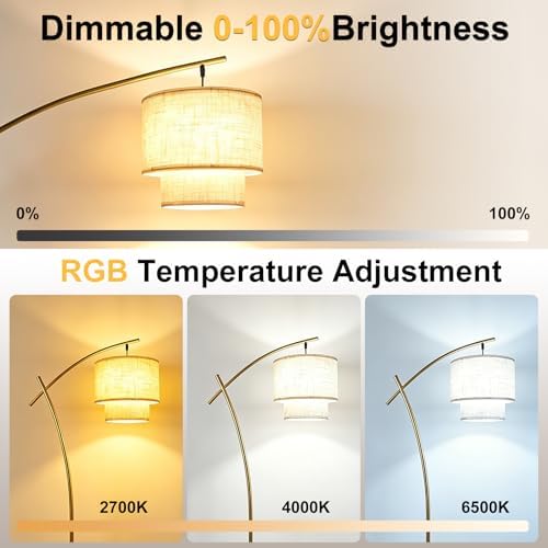RGBCW Arc Floor Lamp with Remote Control, Standing Lamp for Bedroom - Image 4