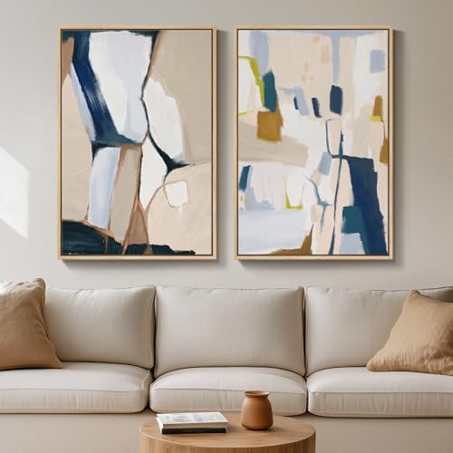 Large Framed Modern Colorful Abstract Wall Art for Living Room, 24x36 In by Cuspin