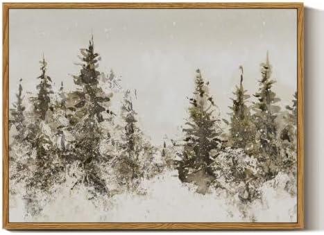 InSimSea Vintage Christmas Winter Framed Wall Art, Forst Pine Tree,12x16In by InSimSeaArt