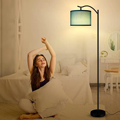 BoostArea Floor Lamp for Living Room,LED Arched Floor Lamp,Tall Modern Standing Lamp with Green Linen Shade,E26 Socket, Footswitch,Montage Mid Century Floor Lamp for Bedrooms,Office - Image 6