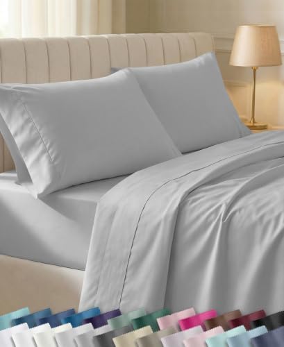 California Design Den Soft 100% Cotton XL Twin Sheet Set, 3 Pcs, Light Grey by CaliforniaDesignDen