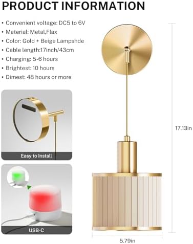 SAIMAND Battery Operated Wall Sconces Set of 2,Wireless Rechargeable Lights - Image 6