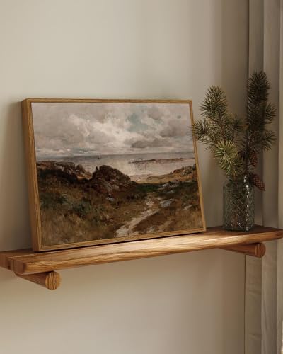 InSimSea Framed Canvas Wall Art Vintage Decor, Room Decor Coastal Landscape Wall Art Paintings Prints, Home Decor Wall Art for Living Room, Farmhouse Office Bathroom Decor, 12"x16" - Image 2