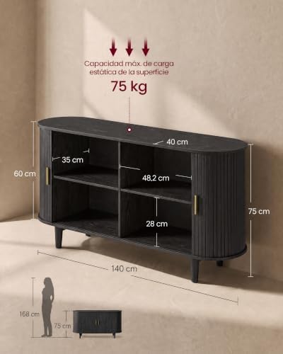 VASAGLE Storage Cabinet, Sideboard with Adjustable Shelves - Image 3