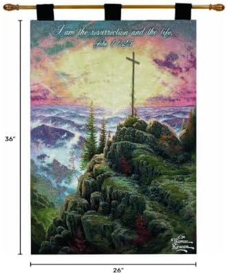 Manual Inspirational Collection 26 X 36-Inch Wall Hanging and Finial Rod, Sunrise with Verse by Thomas Kinkade - Image 2