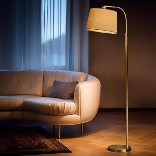 Oneach 62" Arc Floor Lamp for Living Rooms, Gold Tall Standing Lamps with Remote and Stepless Dimmable Bulb, Modern Reading Light for Bedrooms Corner Nursery Kid Office (Bulb Included) - Image 6