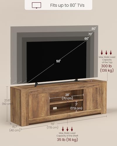 VASAGLE TV Stand with Storage, Farmhouse Entertainment Center for 80'' TV - Image 7