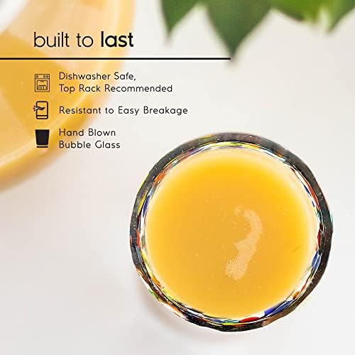 Confetti Rocks 20 oz Tall Iced Tea Glasses (set of 6) | Hand Blown Drinking Glasses, Multicolor Mexican Glassware Tumblers for Water, Juice, Margaritas & Cocktails | Lead-free, Toxin-Free - Image 4