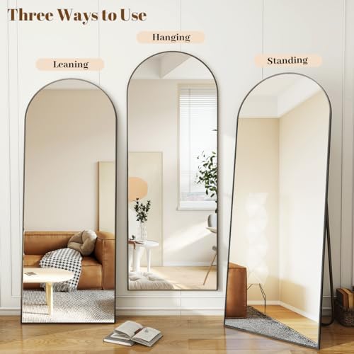 Koonmi 30x71 Arched Full Length Mirror, Floor Mirror with Stand - Image 5