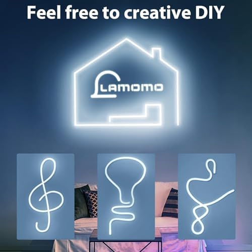 Lamomo LED Strip Lights 100ft, White Dimmable Neon Rope, Waterproof - Image 4