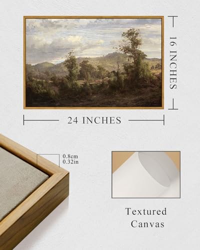 InSimSea Framed Canvas Wall Art Vintage Decor, Nature Landscape Paintings Artwork,Large Prints,Vintage Farmhouse Decor,Retro Wall Decoration for Bedroom Living Room Bathroom, 16"x24" - Image 5