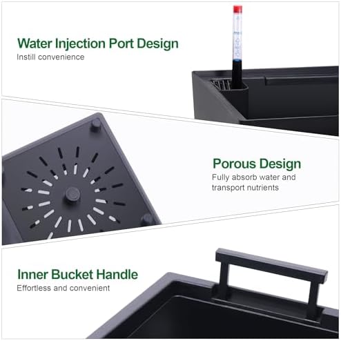 Garvee 22.5" Tall Planters Set of 2, Outdoor＆Indoor Planter Pots - Image 5