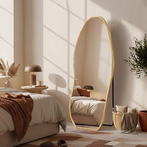 Dorlicecass Mirror Full Length - Irregular Full Body Mirror Standing or Leaning or Wall Hanging 63"x 24" Asymmetrical Aviation Aluminum Alloy Frame Unique for Bedroom, Living Room, Cloakroom, Entryway - Image 4