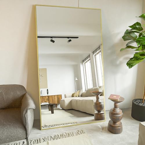 Koonmi 78"x35" Floor Mirror Full Length, Large Gold Mirror by KOONMI