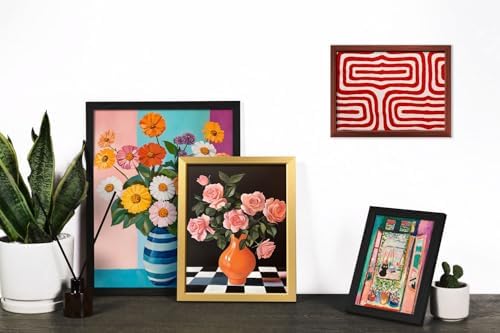 16 PCS Framed Eclectic Wall Art Decor, Mid Century Modern Maximalist Home Gallery Wall Frame Set Prints for Bedroom Bathroom, Colorful Posters for Living Room Aesthetic, Floral Artwork Collage Kit - Image 5