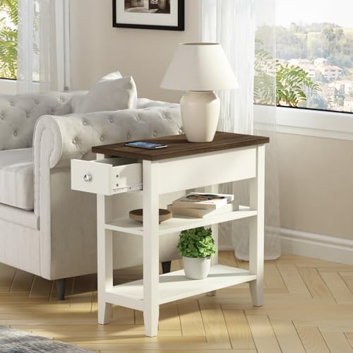 ChooChoo Side Table Set of 2 Living Room with Drawer and Shelf - Image 4