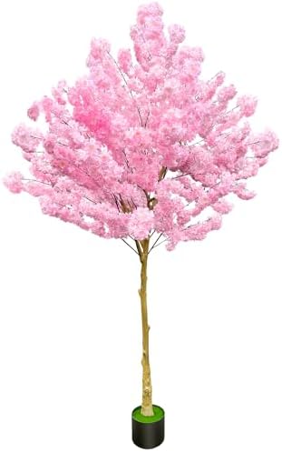 Artificial Cherry Blossom Tree 8.5ft, Faux Cherry Blossom Tree Fake Pink Artificial Tree for Wedding Home Office Living Room House Indoor Outdoor Decor by DOOUWANT