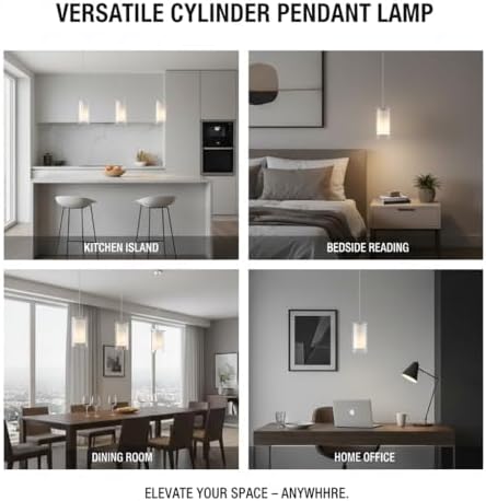 AKEZON 3 Pack Pendant Lights Kitchen Island, Adjust Height, Brushed Nickel - Image 3