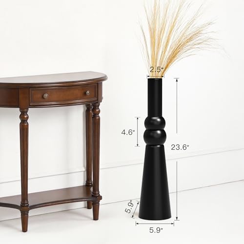 23.6Inch Black Floor Vase – Modern Minimalist Decorative Resina Vase for Living Room, Bedroom, Office, Faux Flowers, Table, Mantel, Entryway - Image 5