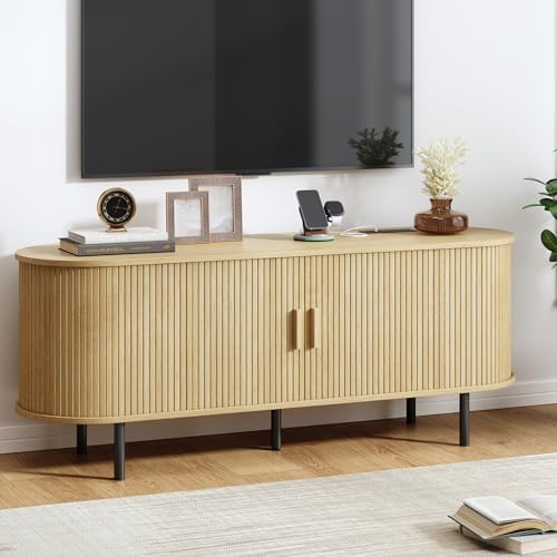ComfyCorner 55" Mid Century Modern TV Stand with Sliding Doors for 60" TV by ComfyCorner