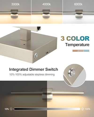Rayogale Nickel Battery Operated Wall Sconce with Remote Control 32 Inch - Image 2