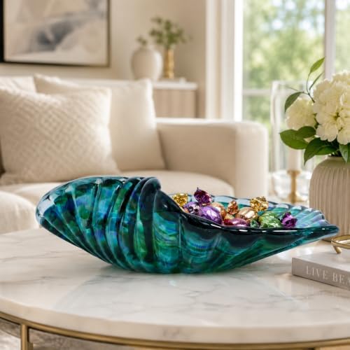 Hand Blown Glass Bowl Decorative Dish Fruit Bowl Home Decor - Image 3