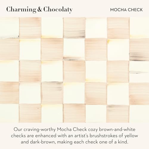 MACKENZIE-CHILDS Enamel Tall Vase, Brown-and-White Mocha Check - Image 3