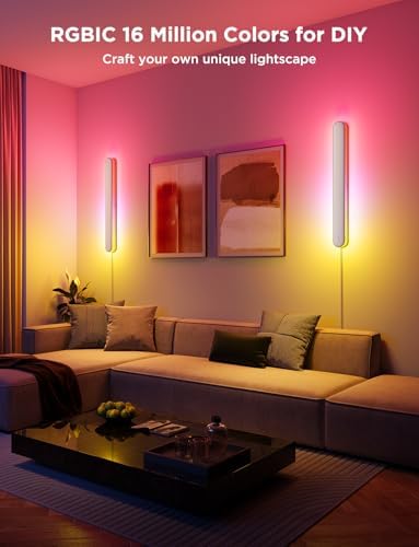 Govee Wall Sconces, RGBIC LED Wall Lights, Works with Matter, 2 Pack - Image 2