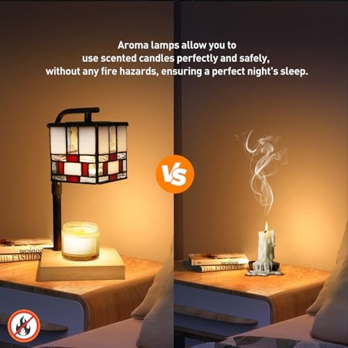 Tiffany Candle Warmer Lamp, Adjustable Height Architecture Wax - Image 4
