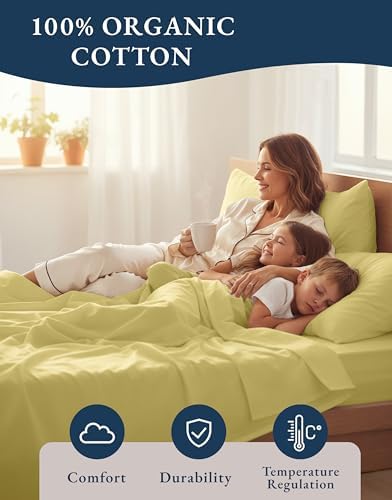LANE LINEN Full Size Bed Sheets 100% Organic Cotton Soft 4pc - Cocoon - Image 6