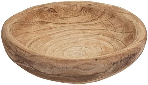 Creative Co-Op Decorative Paulownia Wood Bowl Round Handmade Accent, Natural Finish by Unknown
